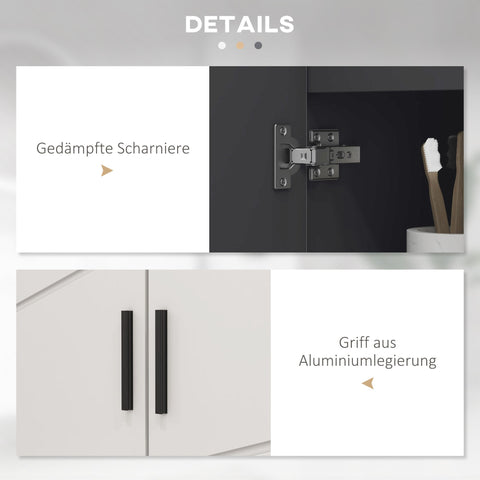 Rootz Bathroom Dresser - Wash Basin Unit - Bathroom Cabinet - Extra Storage - Grey - 60cm x 30cm x 60cm