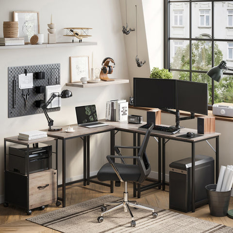 Rootz Greige Zwart Bureau - Studietafel - Werkstation - Spaanplaat en staal - Lichtgewicht - Eenvoudige montage - Ruim - 50 cm x 80 cm x 76 cm