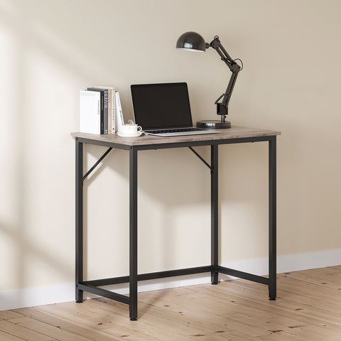 Rootz Greige Zwart Bureau - Studietafel - Werkstation - Spaanplaat en staal - Lichtgewicht - Eenvoudige montage - Ruim - 50 cm x 80 cm x 76 cm
