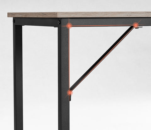 Rootz Desk Mottled-Ink-Black - Office Table - Writing Desk - Durable Steel Frame - 60 x 120 x 76 cm
