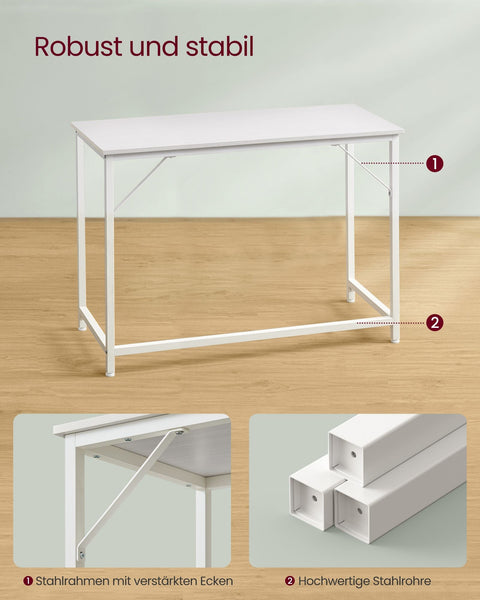 Rootz Modern Desk - Writing Table - Study Table - Chipboard and Steel - 60cm x 120cm x 76cm