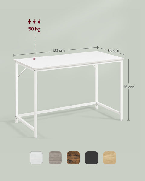 Rootz Modern Desk - Writing Table - Study Table - Chipboard and Steel - 60cm x 120cm x 76cm