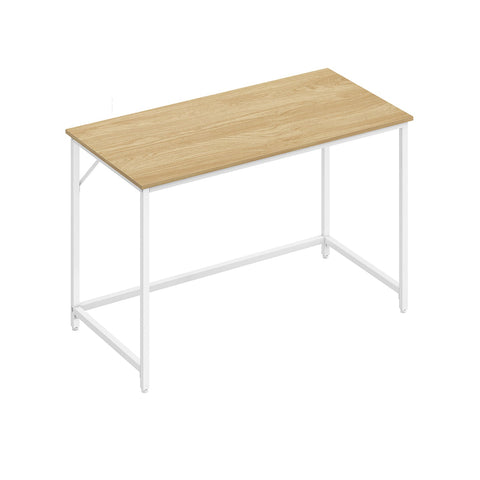 Rootz Study Desk - Writing Table - Home Office Desk - Chipboard and Steel - 60cm x 120cm x 76cm - Natural Oak Color - Pearl White