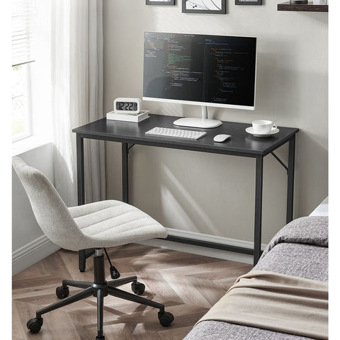 Rootz Black Desk - Chipboard Table - Steel Legs - Large Office Desk - 50cm x 100cm x 75cm - Sturdy and Sleek Home Office Furniture