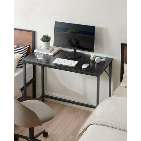 Rootz Black Desk - Chipboard Table - Steel Legs - Large Office Desk - 50cm x 100cm x 75cm - Sturdy and Sleek Home Office Furniture