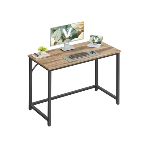 Rootz Office Desk - Workstation - Writing Table - Sturdy Build - 100 x 50 x 76 cm -Brown, Black