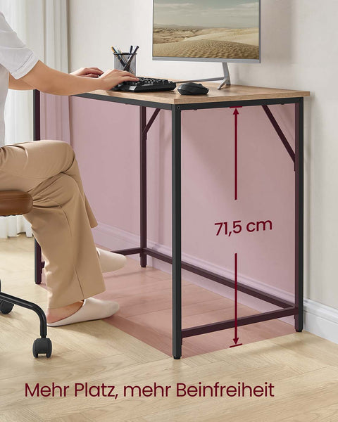 Rootz Office Desk - Workstation - Writing Table - Sturdy Build - 100 x 50 x 76 cm -Brown, Black