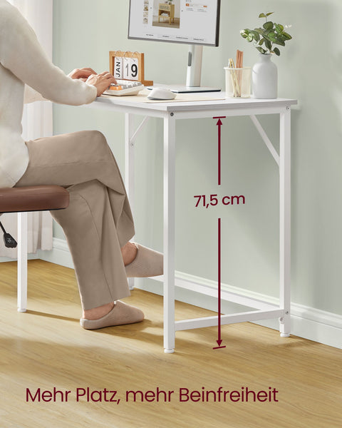 Rootz Maple White Desk - Study Table - Writing Desk - Chipboard and Steel Construction - Spacious Surface - Easy Assembly - 50cm x 100cm x 76cm