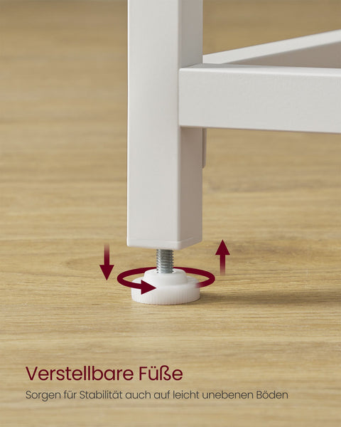 Rootz Maple White Desk - Study Table - Writing Desk - Chipboard and Steel Construction - Spacious Surface - Easy Assembly - 50cm x 100cm x 76cm