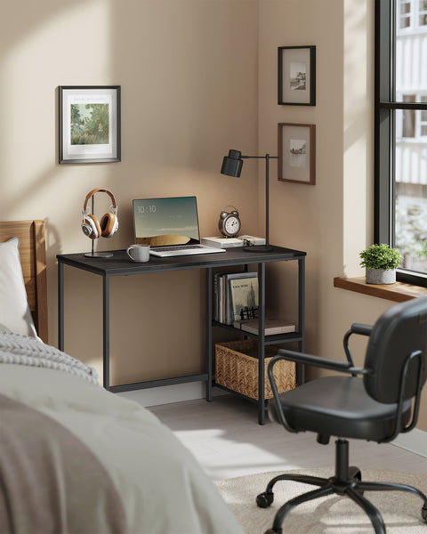 Rootz Maple White Desk - Chipboard Table - Steel Legs - Spacious Work Surface - 50cm x 100cm x 76cm - Lightweight 14.3kg - Includes Accessory Package