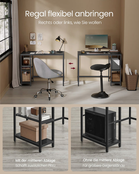 Rootz Maple White Desk - Chipboard Table - Steel Legs - Spacious Work Surface - 50cm x 100cm x 76cm - Lightweight 14.3kg - Includes Accessory Package