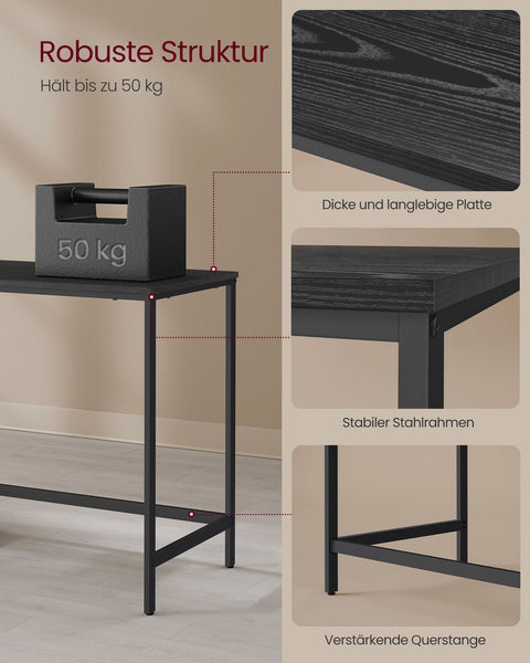 Rootz Maple White Desk - Chipboard Table - Steel Legs - Spacious Work Surface - 50cm x 100cm x 76cm - Lightweight 14.3kg - Includes Accessory Package