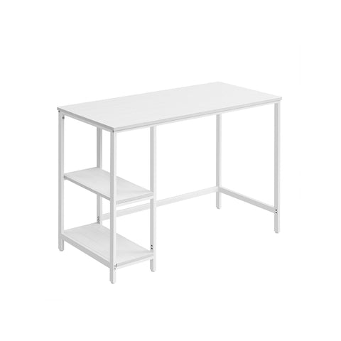 Rootz Maple White Desk - Chipboard Study Table - Steel Frame - Spacious - 50cm x 100cm x 76cm
