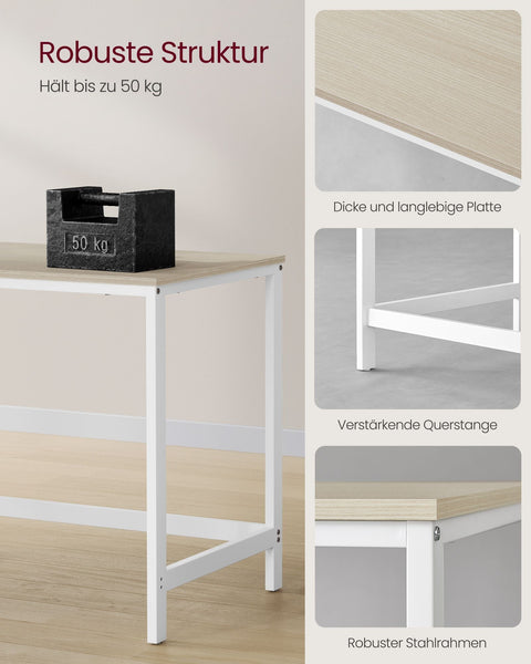 Rootz Wooden Desk with 2 Shelves - Office Table - Workstation - Space-saving - 60cm x 120cm x 76cm