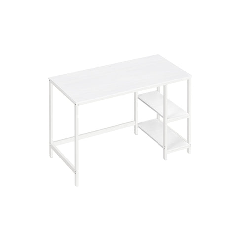 Rootz Maple White Desk - Writing Table - Study Desk - Chipboard and Steel Construction - Spacious Work Surface - Easy Assembly - 60cm x 120cm x 76cm