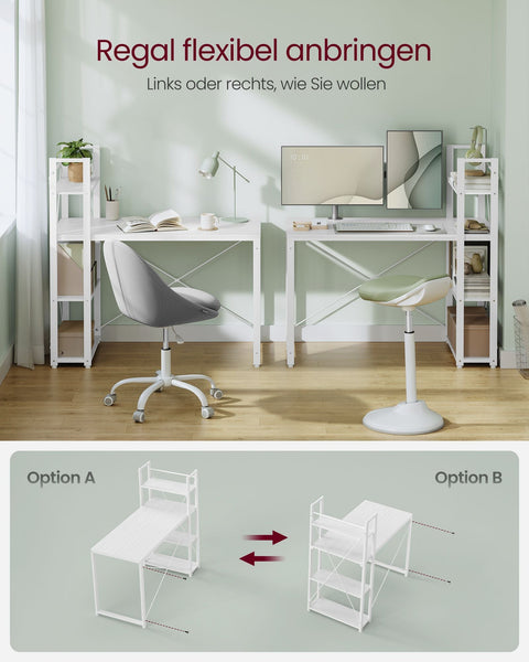 Rootz Maple White Desk - Writing Table - Study Workstation - Chipboard Steel - 56cm x 120cm x 120cm - 20kg - 50kg Max Load