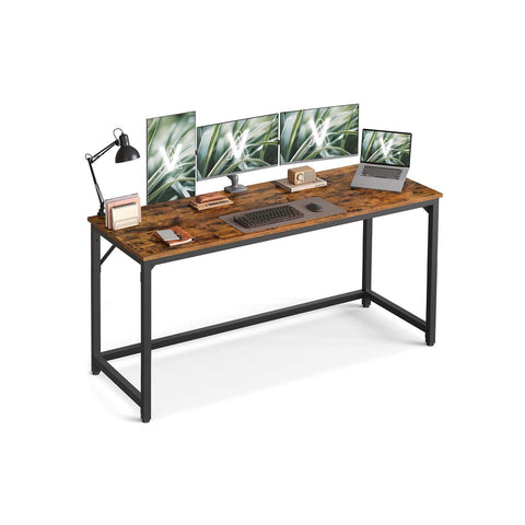 Rootz Rustic Desk - Brown Black - Wooden Chipboard - Steel - Durable and Stylish - 60cm x 160cm x 76cm