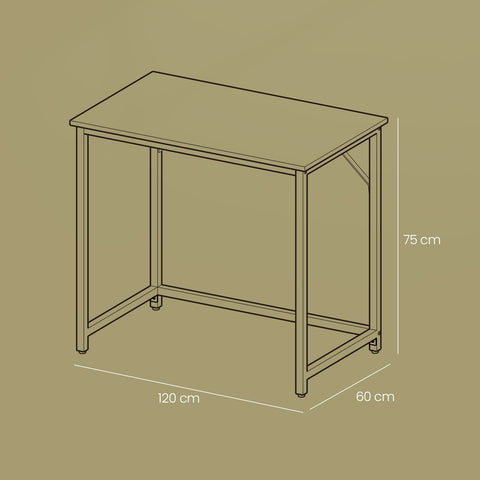 Rootz Desk - Small Computer Table - Office Table - Space-Saving Design - 60cm x 120cm x 76cm