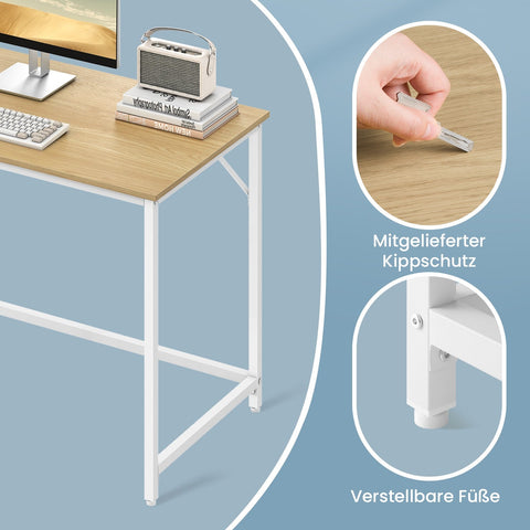 Rootz Small Computer Desk - Office Table - Workstation - Space-Saving Design - 60x120x76cm