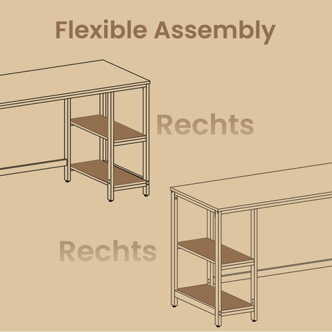 Rootz Computer Table - Office Table - Desk - Durable Design - 50.1cm x 100.1cm x 76.1cm