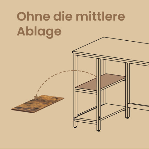 Rootz Computer Table - Office Table - Desk - Durable Design - 50.1cm x 100.1cm x 76.1cm