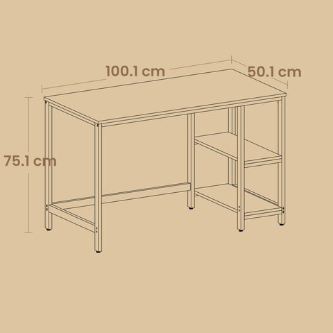 Rootz Computer Table - Office Table - Desk - Durable Design - 50.1cm x 100.1cm x 76.1cm