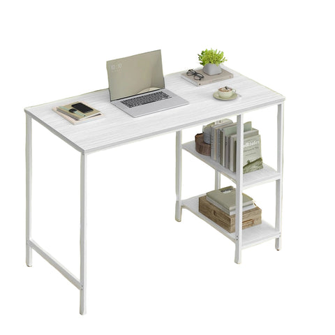 Rootz Computer Desk - Workstation - Office Table - Durable Wood & Steel - 50.1cm x 100.1cm x 76.1cm - White