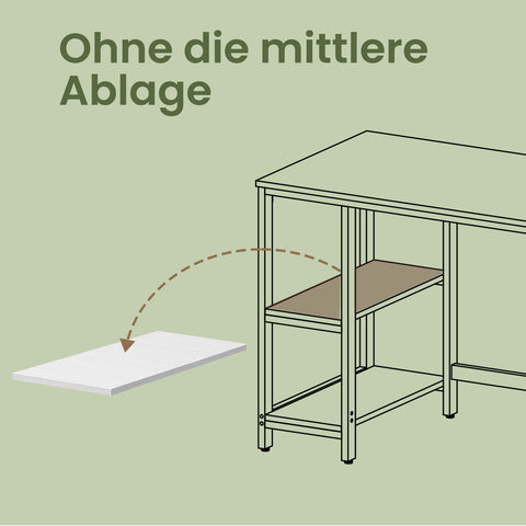 Rootz Computer Desk - Workstation - Office Table - Durable Wood & Steel - 50.1cm x 100.1cm x 76.1cm - White