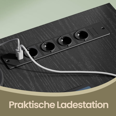 Rootz L-Shaped Office Desk - Corner Desk - Ergonomic Table - Space-Saving Design - 120cm x 150cm x 76cm - Black