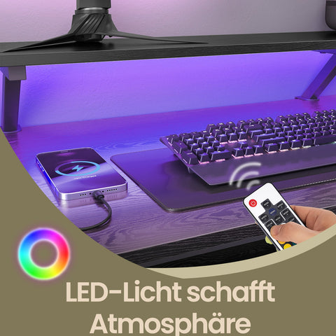 Rootz L-Shaped Office Desk - Corner Desk - Ergonomic Table - Space-Saving Design - 120cm x 150cm x 76cm - Black