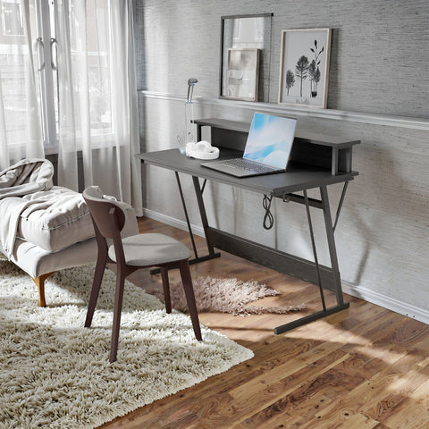 Rootz Dining Table - Modern Table - Rectangular Desk - Sturdy 100 kg Capacity - Black - 60cm x 120cm x 76cm