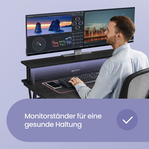 Rootz Dining Table - Modern Table - Rectangular Desk - Sturdy 100 kg Capacity - Black - 60cm x 120cm x 76cm