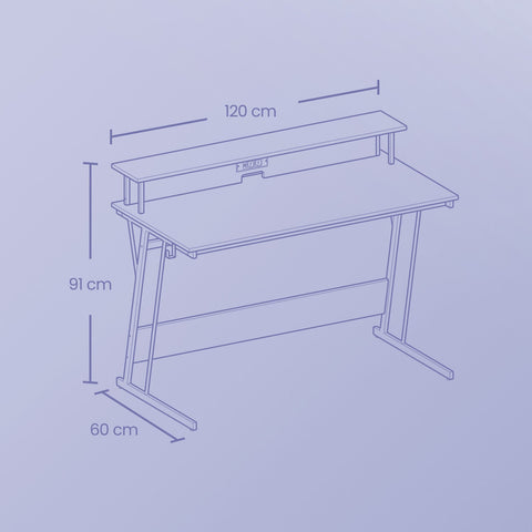 Rootz Dining Table - Modern Table - Rectangular Desk - Sturdy 100 kg Capacity - Black - 60cm x 120cm x 76cm