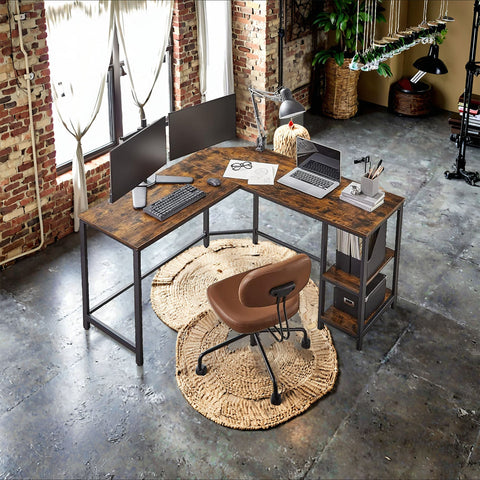Rootz L-Shaped Computer Desk - Office Desk - Gaming Desk - Space-Saving - 138cm x 138cm x 75cm