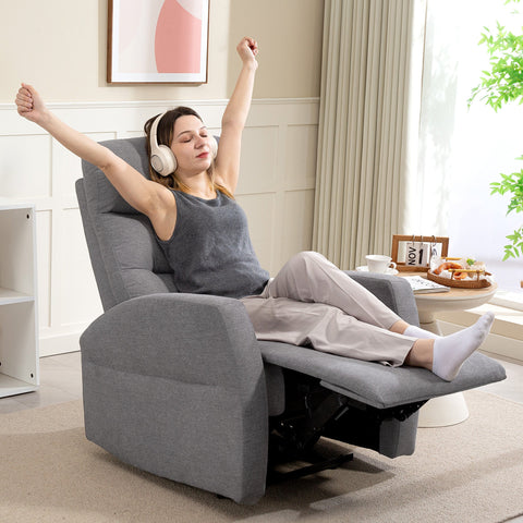 Rootz Adjustable Relaxation Armchair - Modern Upholstered Chair - Recliner with Footrest - Comfort Padding - 76cm x 93cm x 103cm - Grery