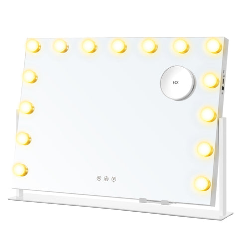 Rootz Make-Up Mirror with LED Lighting - Vanity Mirror - Dressing Mirror - Touch Control - 10x Magnification - 10 x 62.5 x 45.8 cm