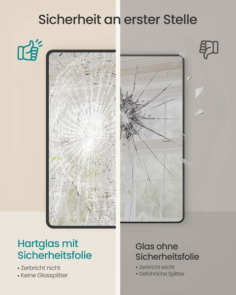 Rootz Rectangular Wall Mirror - Bath Mirror - Black Aluminum - Enhances Room Space - 91x61cm