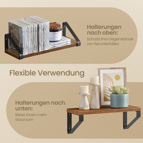 Rootz 3 Set Wall Shelf - Floating Shelf - Wooden Shelves - Space-Saving Design - Sizes: 30/35/40 x 12 x 11 cm