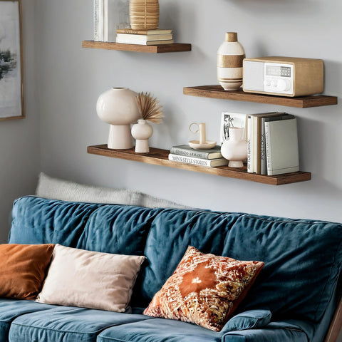 Rootz Brown Floating Shelf - Wall Shelf - Display Shelf - Space-Saver - 40cm x 20cm x 3.8cm