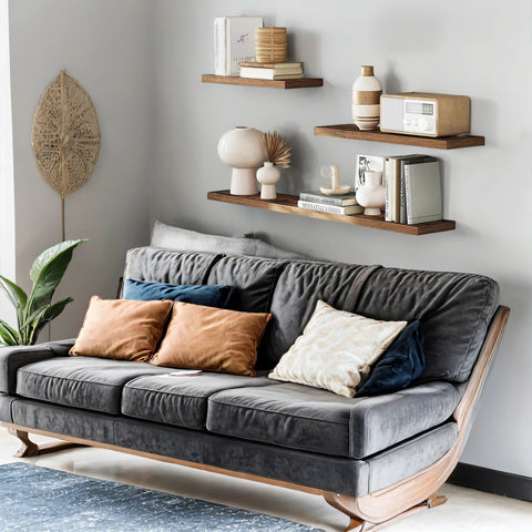 Rootz Brown Floating Shelf - Wall Shelf - Display Shelf - Space-Saver - 40cm x 20cm x 3.8cm