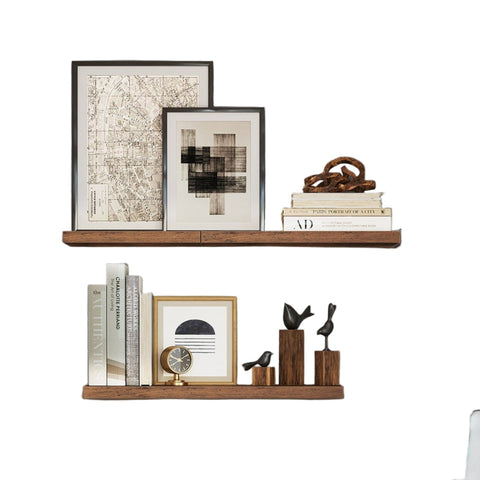 Rootz Rustic Floating Shelf - Wall Display Shelf - MDF Wall Storage - Includes Anchors - 60cm x 20cm x 3.8cm
