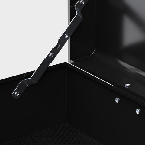 Rootz Tool Box - Lockable Storage - 3 Drawer Organizer - Durable Steel - Efficient Tool Management - 60cm x 26cm x 34cm - Red+Black