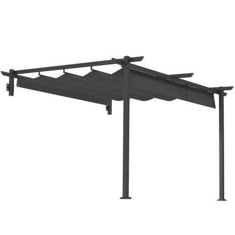 Rootz 3x3m Gazebo Pergola - Windproof Patio Canopy - Adjustable Roof - UV Protection - 297cm x 297cm x 200/230cm - Grey