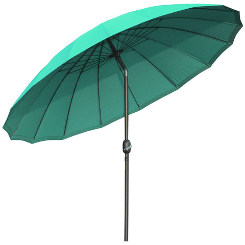 Rootz Garden Parasol - Tiltable Umbrella - Sunshade Canopy - UV Protection - 2.5m Diameter x 2.4m Height - Green