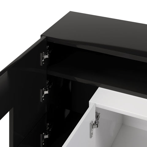 Rootz TV Cabinet - Entertainment Unit - Media Console - Integrated LED Lighting - 200L x 30W x 60.7H cm