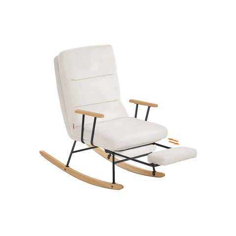 Rootz Swing Chair - Rocking Chair - Lounge Seat - Foam Padding -  White - 97cm x 67cm x 100cm