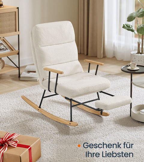 Rootz Swing Chair - Rocking Chair - Lounge Seat - Foam Padding -  White - 97cm x 67cm x 100cm