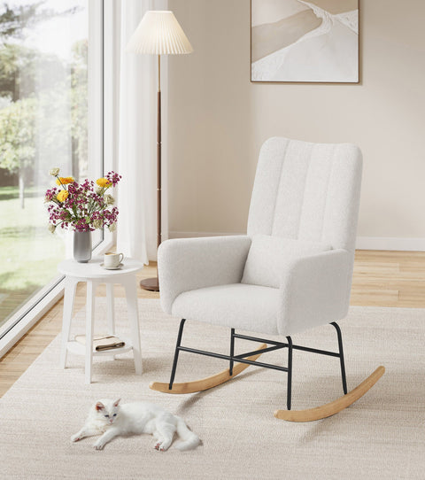 Rootz Swing Chair - Rocking Chair - Fleece Armchair - Comfort & Style - 89.5cm x 67.5cm x 106cm