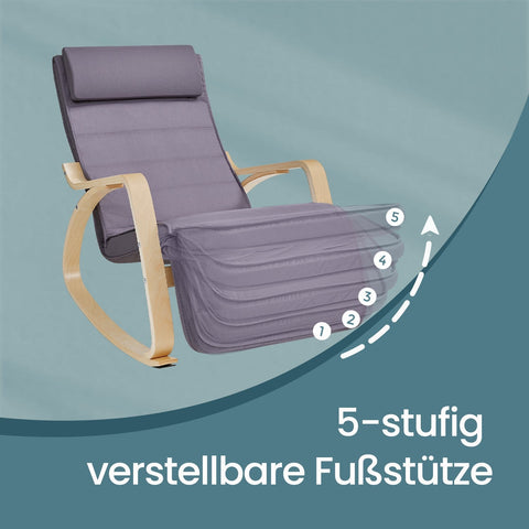 Rootz Adjustable Swing Chair - Rocking Armchair - Recliner - Ultimate Comfort - 67cm x 115cm x 91cm