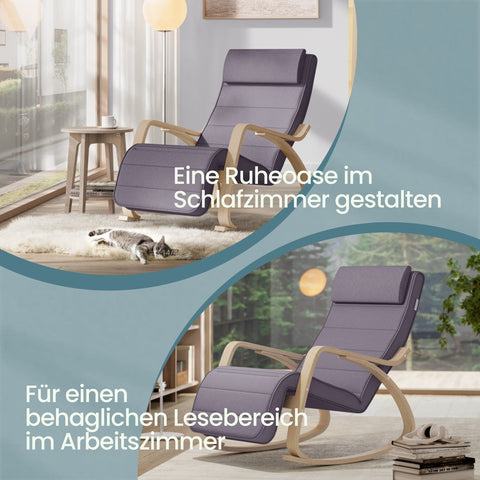 Rootz Adjustable Swing Chair - Rocking Armchair - Recliner - Ultimate Comfort - 67cm x 115cm x 91cm